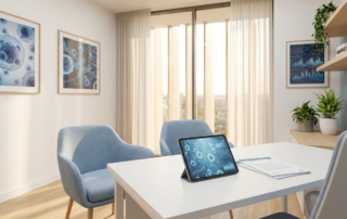 Modern medical consultation room representing exosome therapy FDA status 2026 regulatory transparency