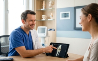 Orthopedic consultation discussing BMAC injection for bone healing treatment options