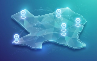 Texas map showing six regenerative orthopedic medicine locations with connected network coverage