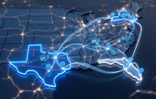 Map showing multiple location stem cell clinic network across Texas, Florida, and New York