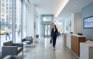 Modern Manhattan medical office interior for stem cell therapy on Madison Avenue