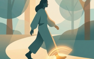 Person walking confidently with glowing ankle symbolizing recovery through ankle ligament tear treatment