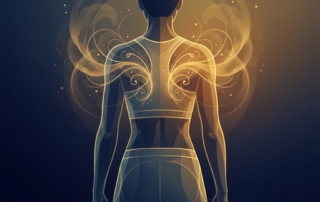 Athletic figure with glowing shoulder symbolizing infraspinatus tendonitis cellular therapy healing and regeneration