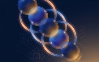 Stylized illustration of interconnected variable spheres representing PRP preparation methods comparison framework