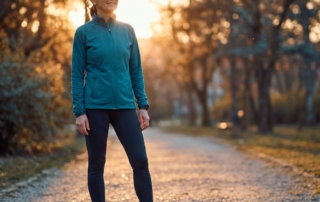 Active adult standing confidently outdoors, representing effective knee treatment for pain and restored mobility.