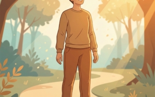 Person standing confidently outdoors, symbolizing knee pain relief and restored mobility through a structured recovery approach.