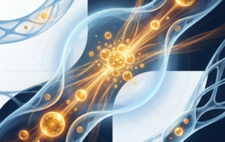 Stylized illustration of cellular regeneration representing how BMAC therapy works through biological concentration and healing