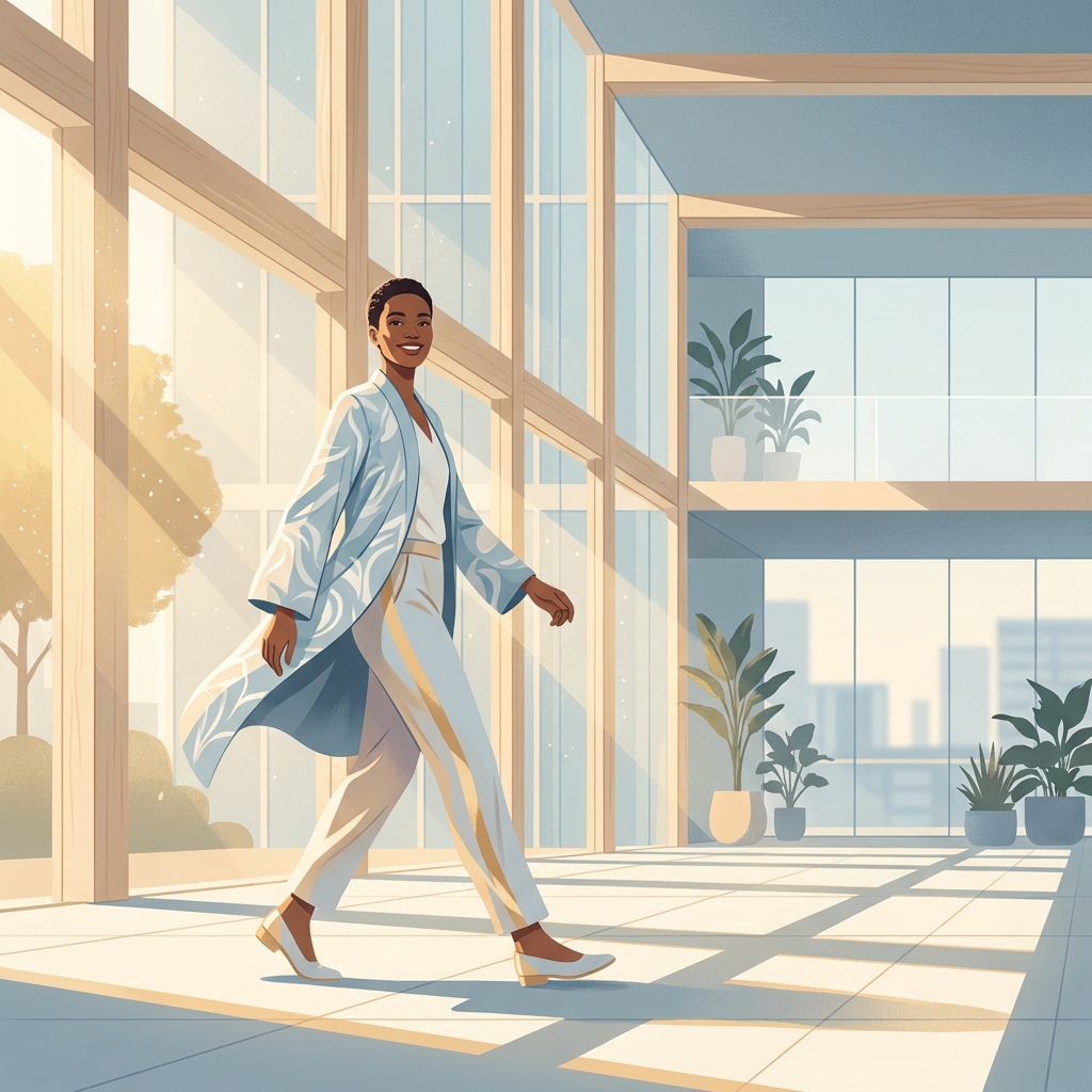 Person walking confidently, representing improved mobility from hyaluronic acid knee injection effectiveness