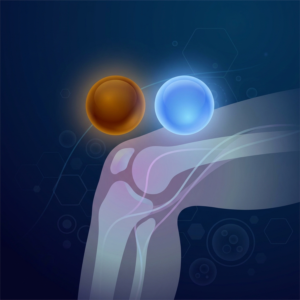 Conceptual illustration representing bone marrow concentrate therapy orthopedics and PRP biologic treatment options