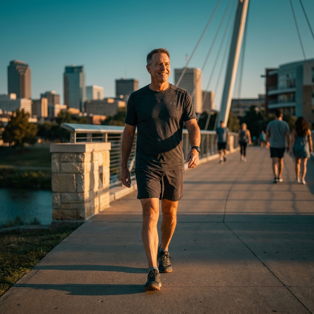 Active patient enjoying mobility outdoors representing regenerative medicine Fort Worth Texas recovery outcomes