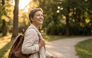 Active person walking confidently outdoors, representing the decision of how long you can delay knee replacement surgery