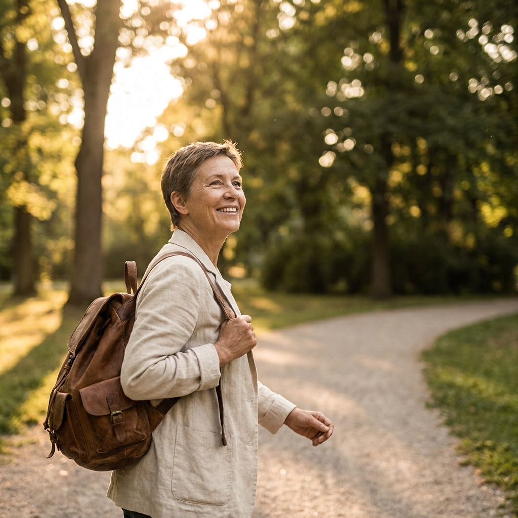 Active person walking confidently outdoors, representing the decision of how long you can delay knee replacement surgery