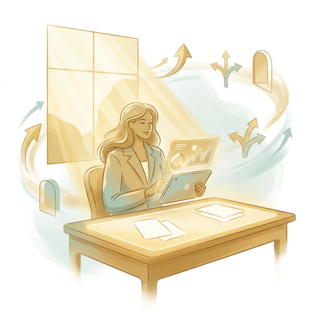 Person confidently reviewing financing options for regenerative medicine treatment at a modern desk