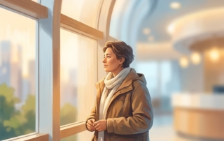 Patient finding hope through regenerative therapy for post-surgical joint pain at a modern wellness clinic