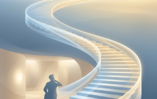 Illustration of ascending light steps symbolizing shoulder joint pain relief medicine options