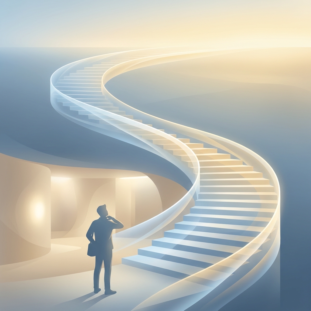 Illustration of ascending light steps symbolizing shoulder joint pain relief medicine options