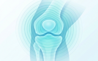 Conceptual topographic map illustration showing zones of cap knee pain on the kneecap
