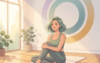 Woman mindfully attending to her knee, illustrating what causes knee pain in females