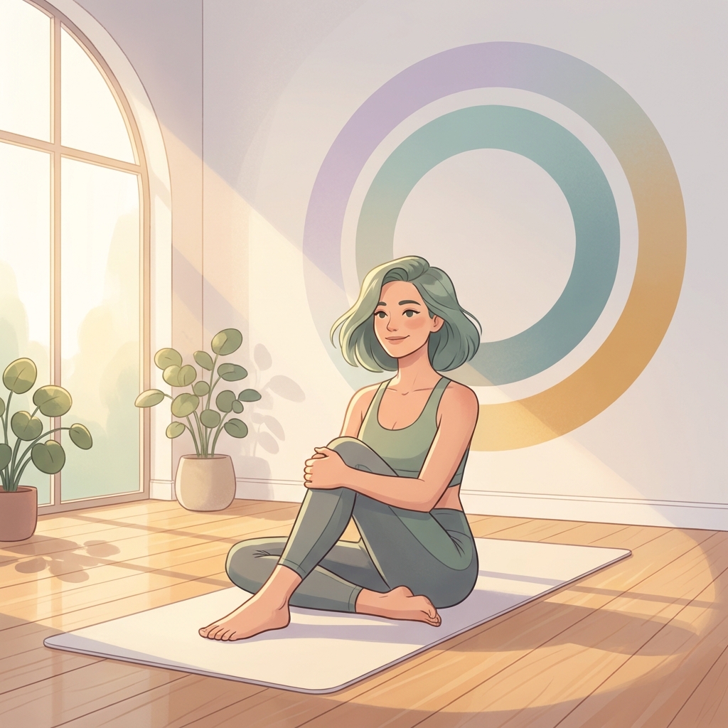 Woman mindfully attending to her knee, illustrating what causes knee pain in females