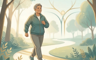 Person walking confidently outdoors, representing how to avoid knee surgery naturally