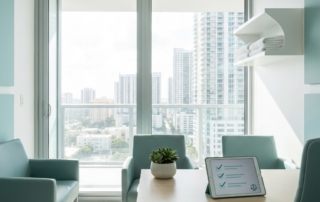 Modern Miami regenerative medicine clinic office symbolizing trust and compliance